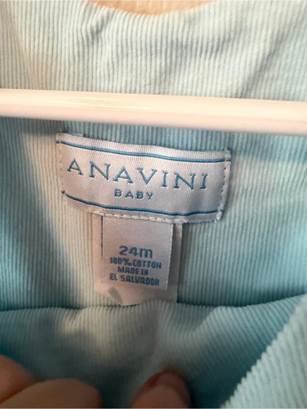 Anavini Light Blue Smocked Christmas Train Longalls
